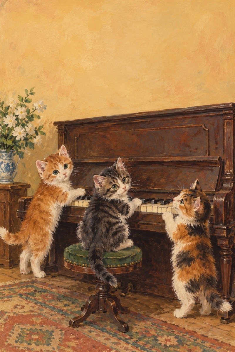 Coperta cărții „Pisicuții pianiști”