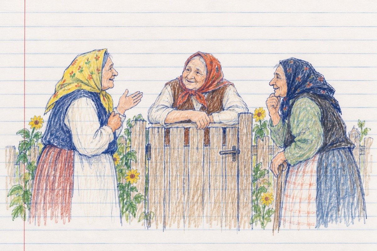 Ilustrație pentru poezia „Babele”