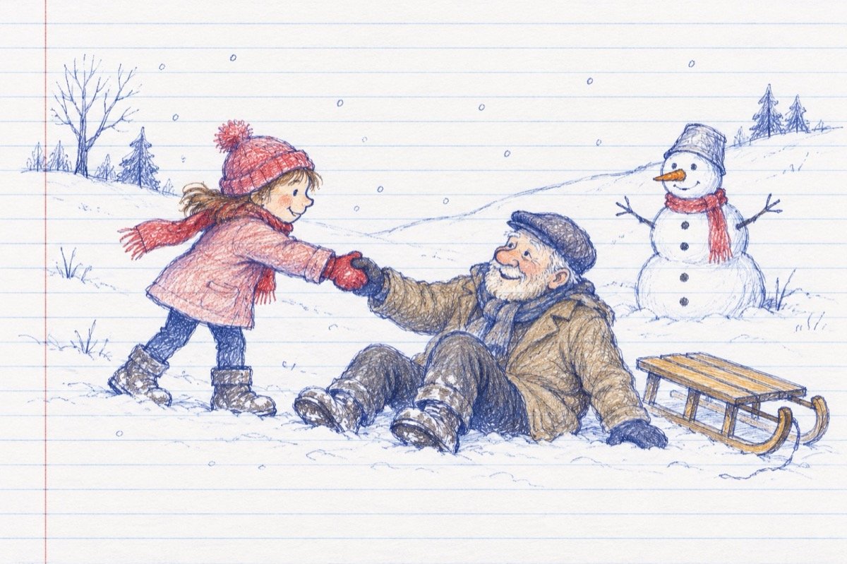 Ilustrație pentru poezia „Bunicule”