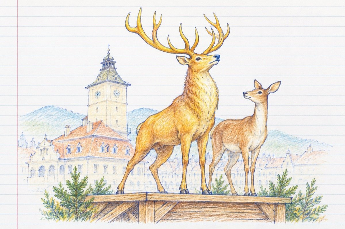Ilustrație pentru poezia „Cerbul de aur”