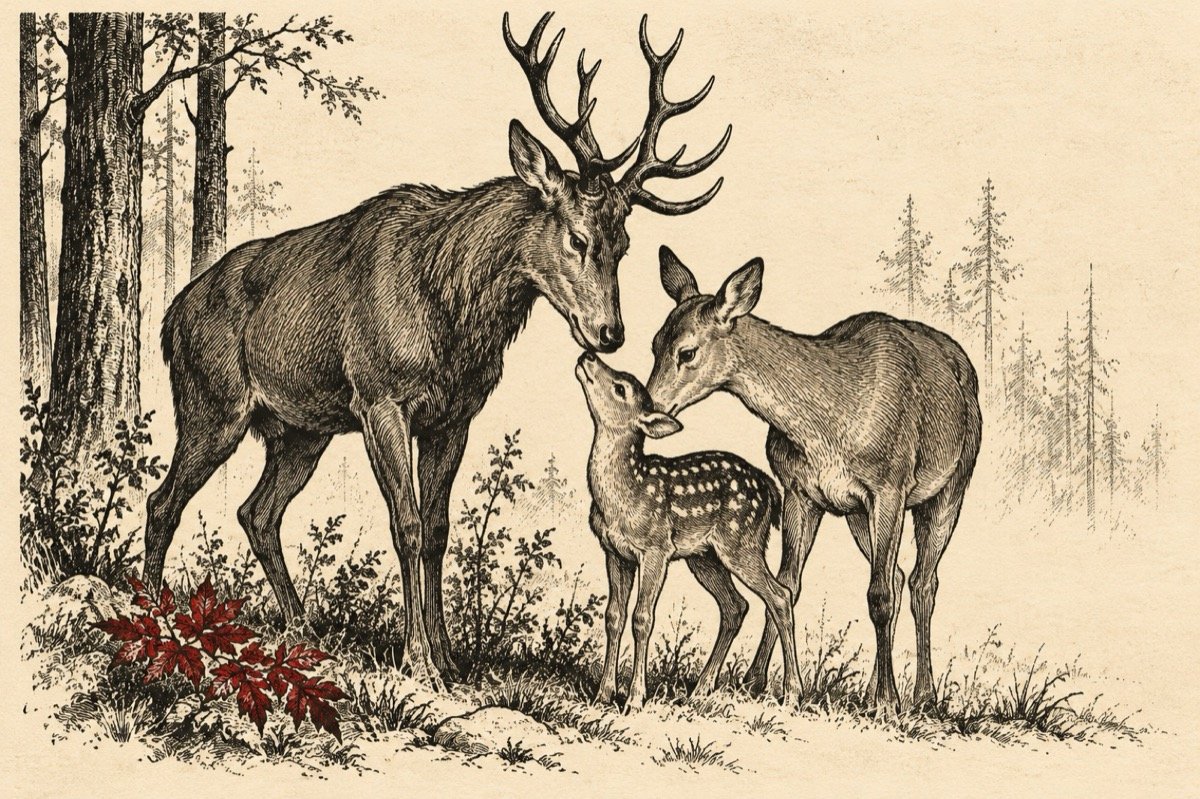 Ilustrație pentru poezia „Cerbul”
