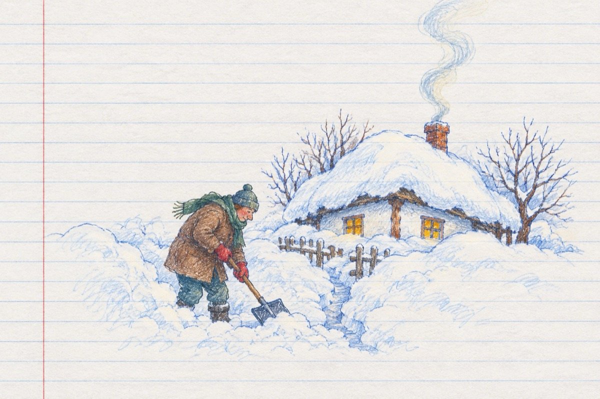 Ilustrație pentru poezia „Februarie”