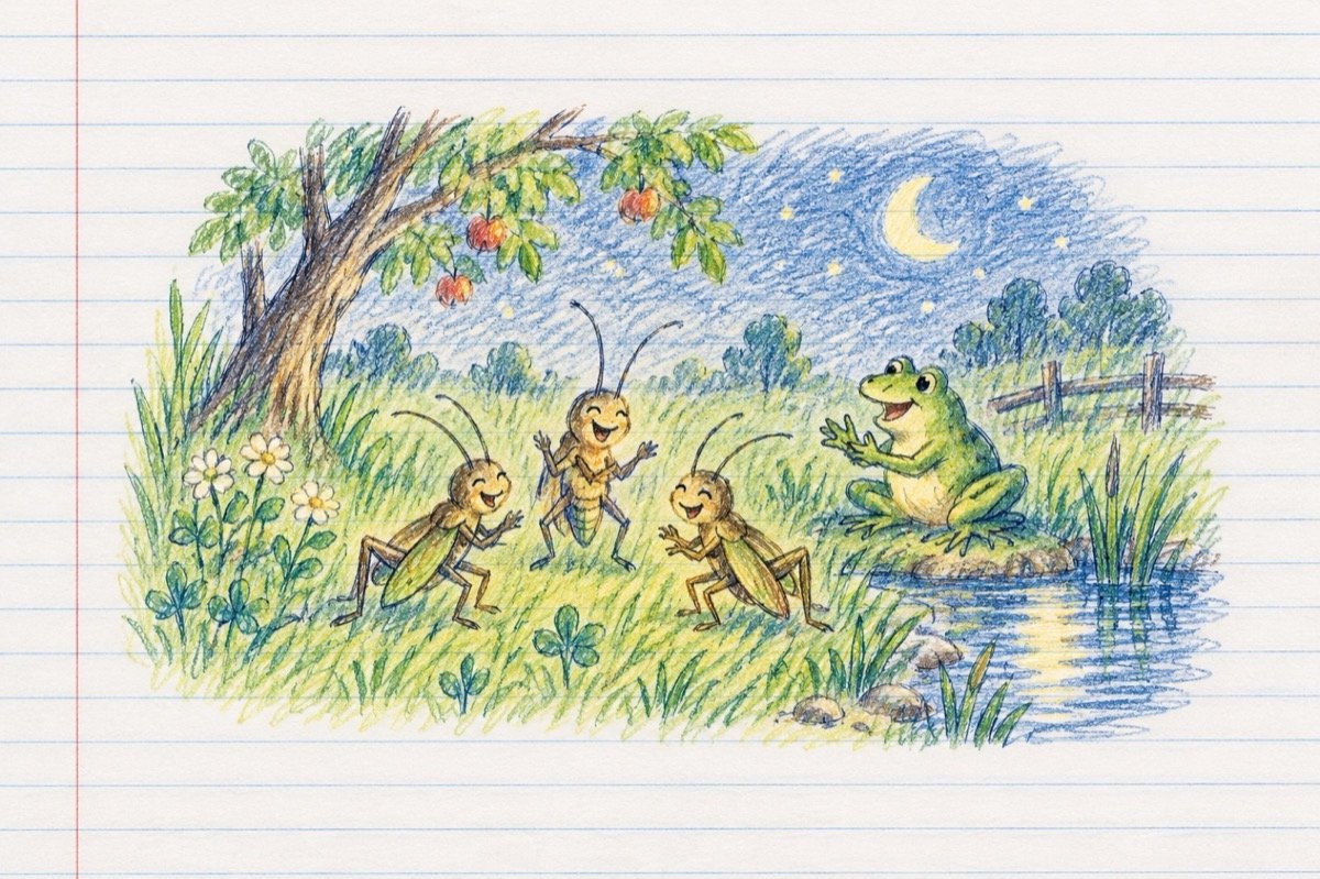 Ilustrație pentru poezia „Greierașii”