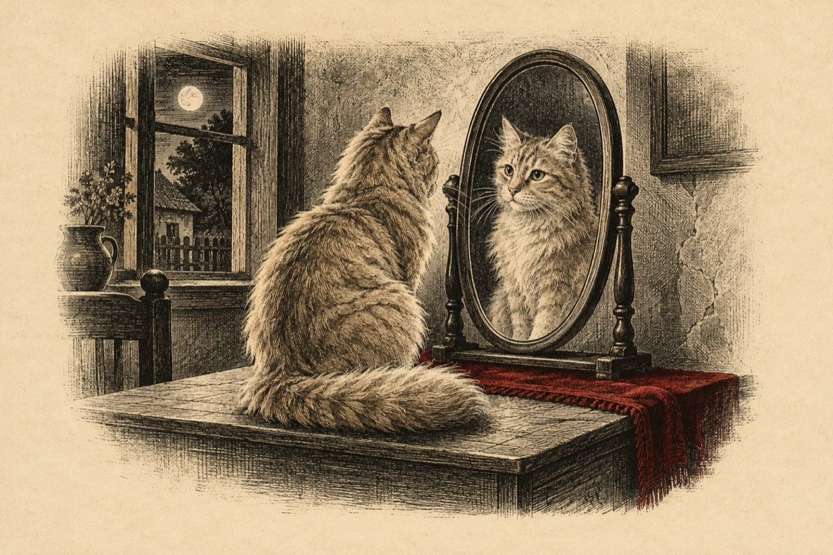 Ilustrație pentru poezia „La oglindă”