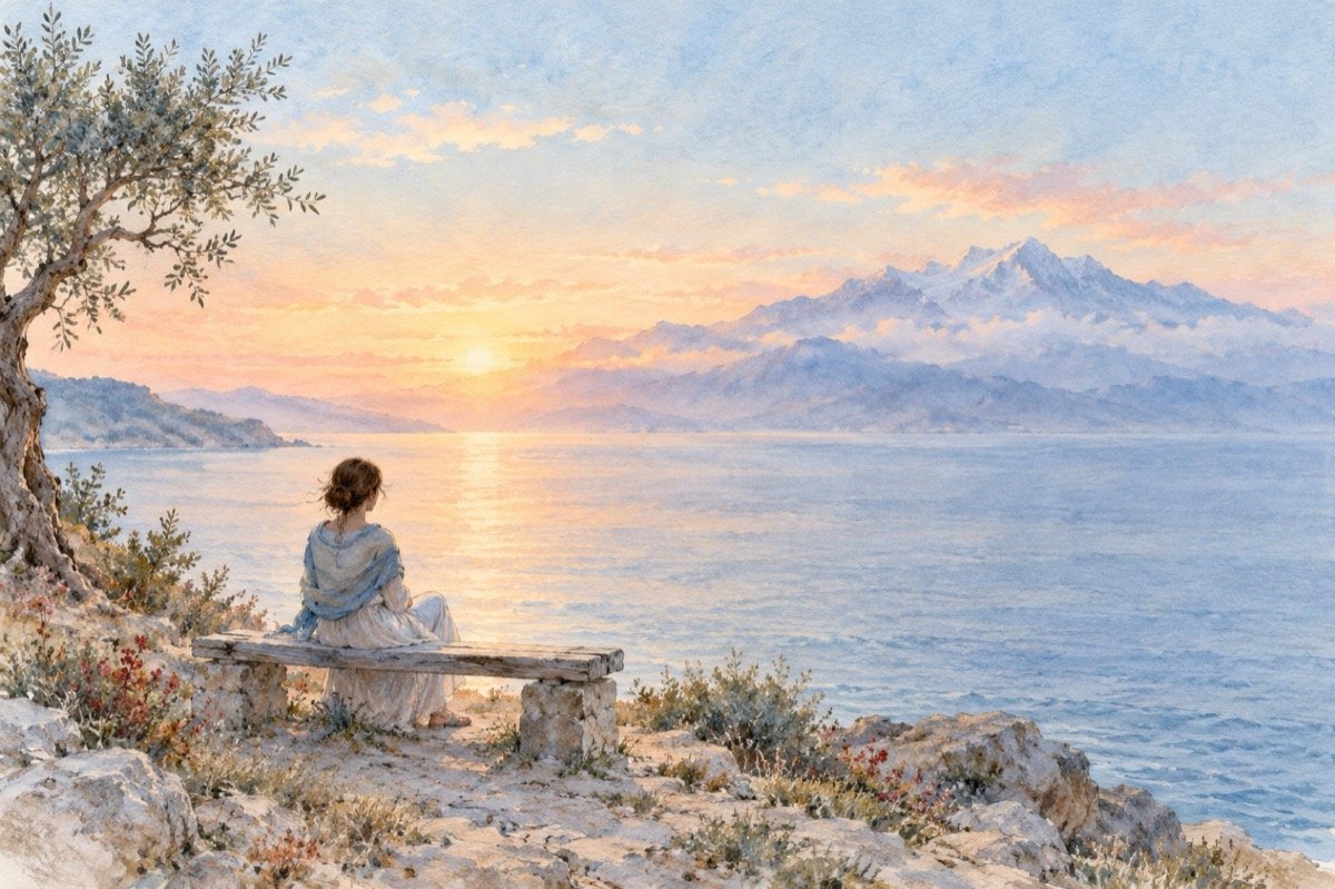 Ilustrație pentru poezia „La Pelion”