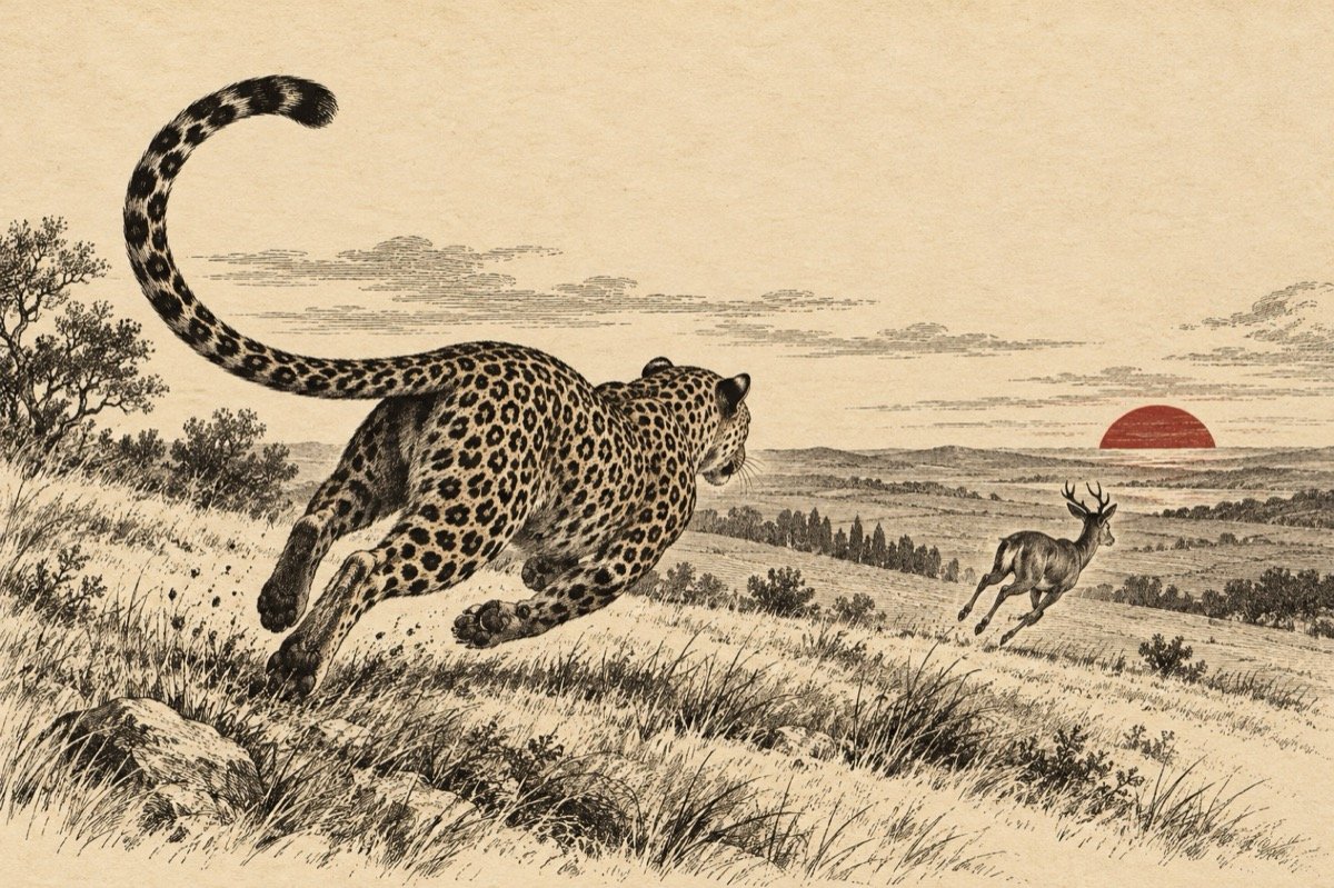 Ilustrație pentru poezia „Leopardul”