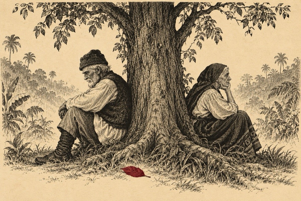 Ilustrație pentru poezia „Meditație în doi”