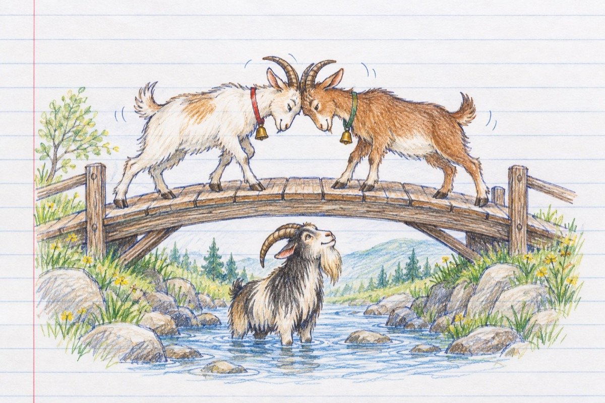 Ilustrație pentru poezia „Meheheca și Beheheca”