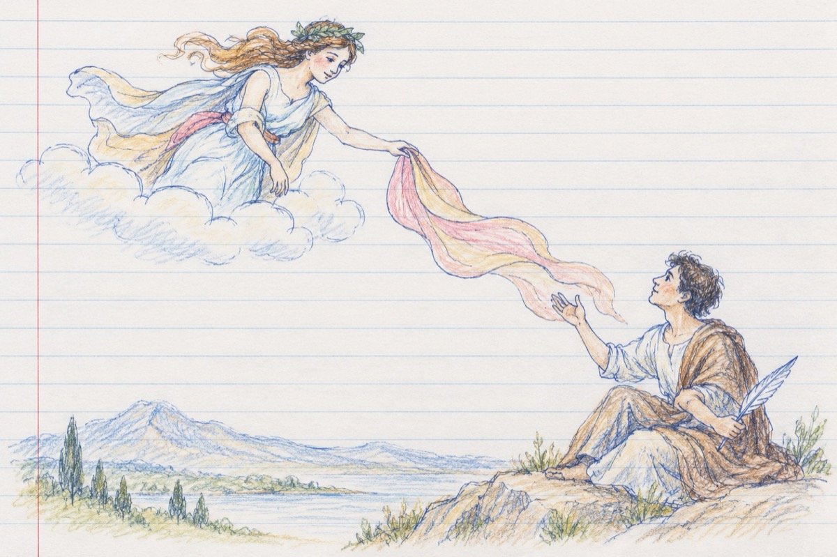 Ilustrație pentru poezia „Muza”
