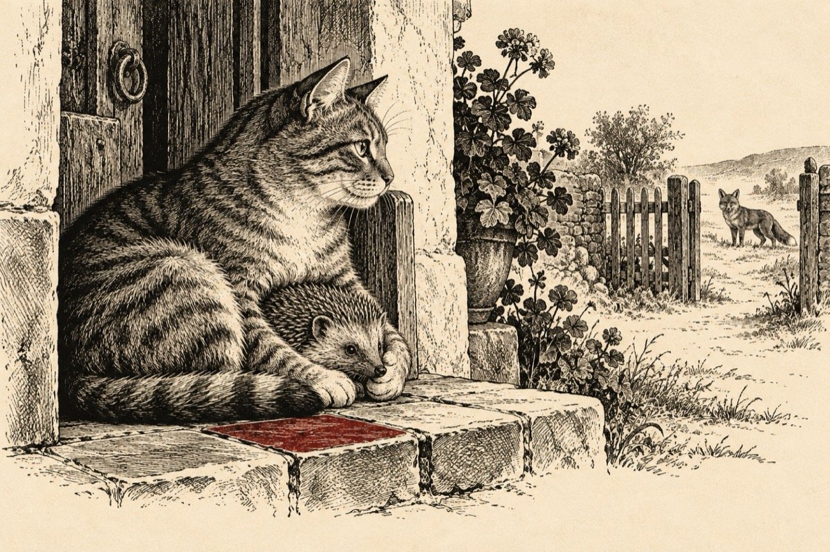 Ilustrație pentru poezia „Prietenul la nevoie se cunoaște”