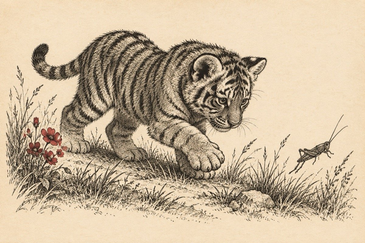 Ilustrație pentru poezia „Primii pași”