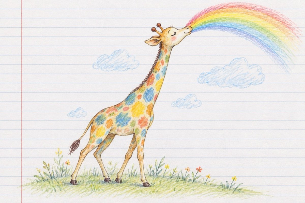 Ilustrație pentru poezia „Prințesa girafă”