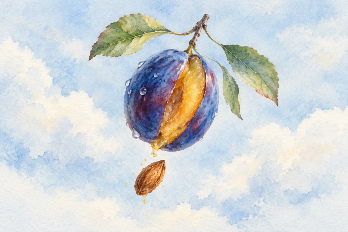 Ilustrație pentru poezia „Pruna”