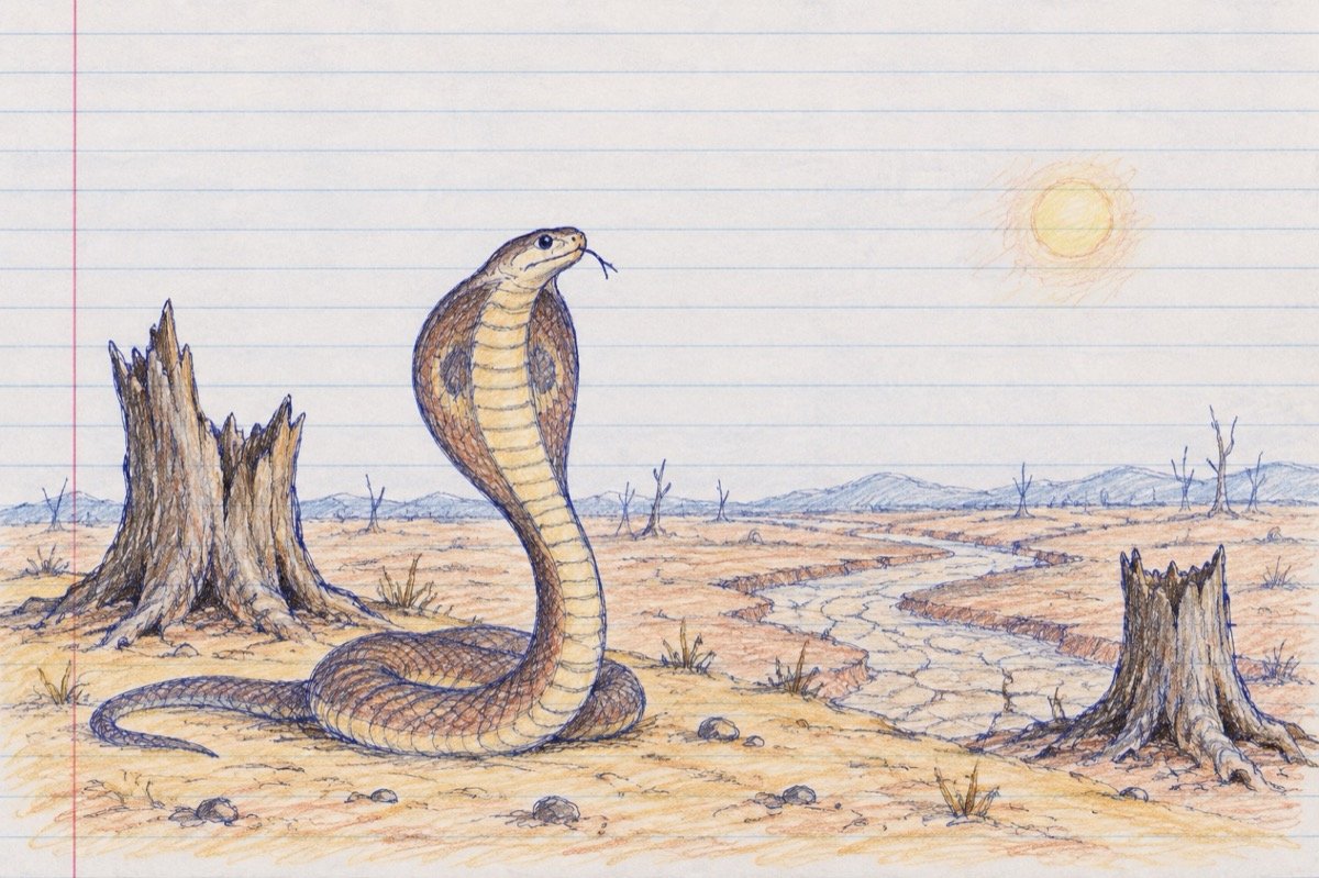 Ilustrație pentru poezia „Roba, cobra”