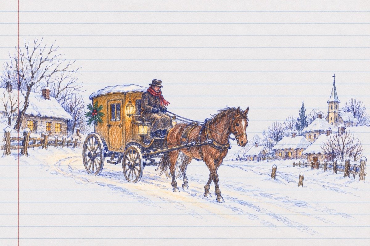 Ilustrație pentru poezia „Sărbătorile”