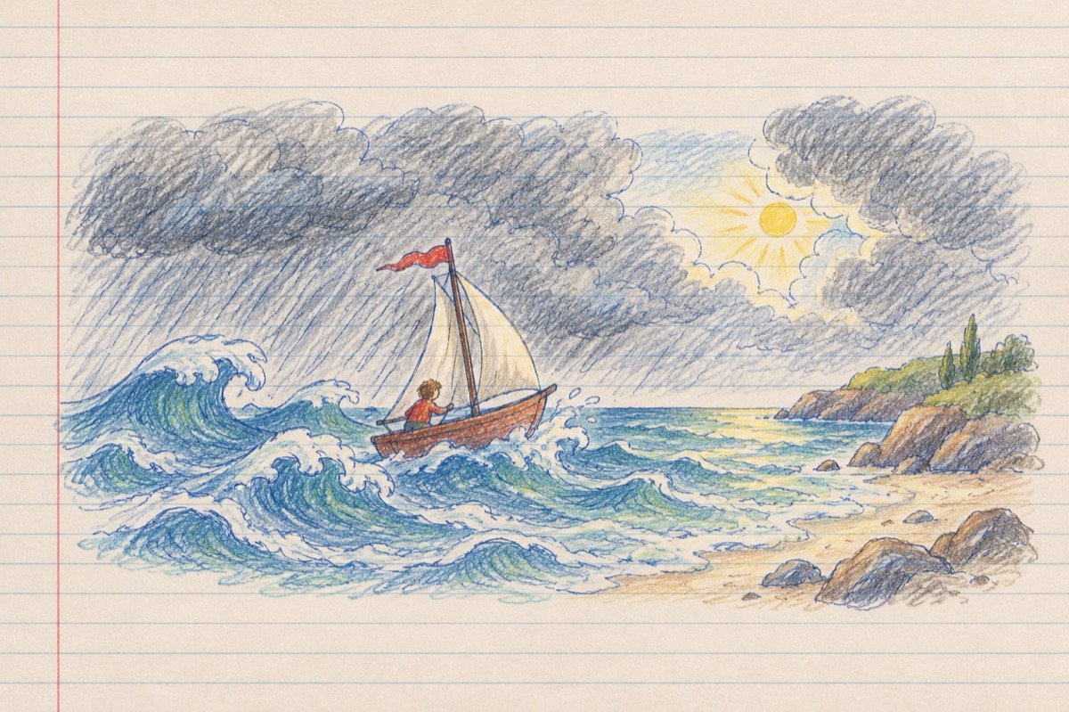 Ilustrație pentru poezia „Spectacolul norilor”