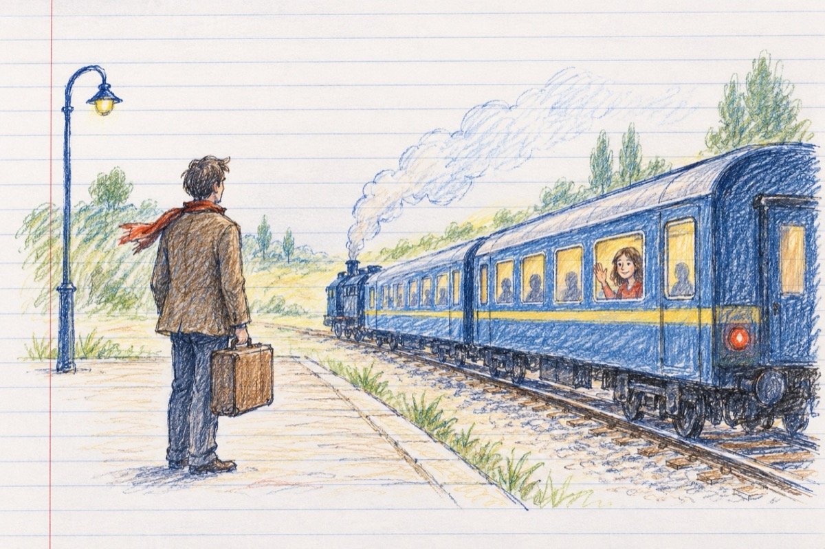 Ilustrație pentru poezia „Trenul”